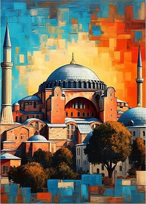 Ayasofya'Nın İhtişamı Hediyelik Ahşap Tablo