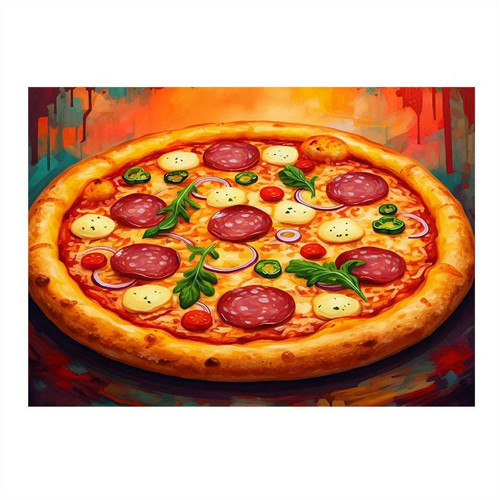 Büyük Boy Pizza Görseli Modern Mdf Tablo 35cm X50cm
