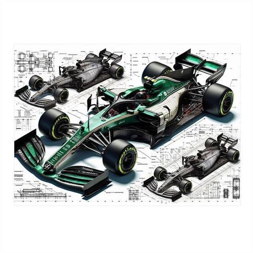 Formula 1 Araç Planı Dekoratif Mdf Tablo 25cmX 35cm