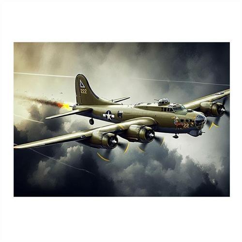 Askeri Bombardıman Uçağı Art Mdf Tablo 35cm X50cm