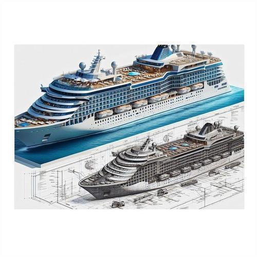 Büyük Yolcu Gemisi Model Ahşap Tablo 35cm X50cm