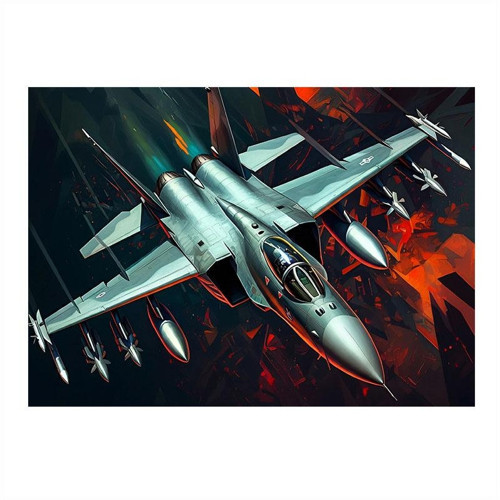 Jet Savaş Uçakları Havada Model Mdf tablo 35cm X50cm