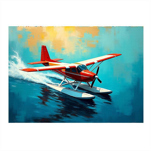Kırmızı Deniz Uçağı Mdf Tablo 35cm X50cm