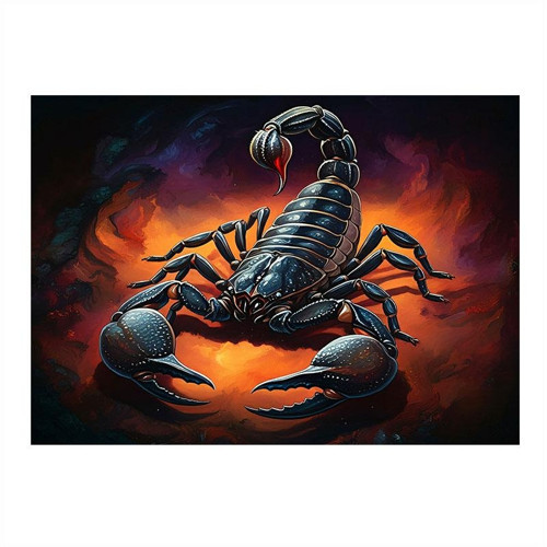 Parlayan Akrep Figürü Modern Ahşap Tablo 25cmX 35cm