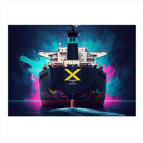 Siyah Konteyner Gemisi Art Mdf Poster 50cmX 70cm