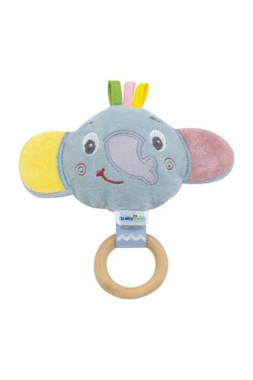 Ahşap Halkalı Küçük Oyuncak Fil Yeşil