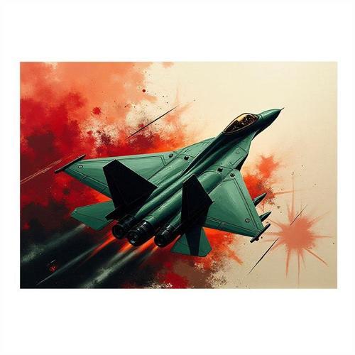 Savaş Uçağı Manevrası Tasarım Mdf Tablo 35cm X50cm