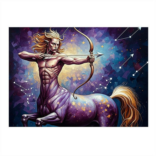 Yay Burcu Centaur Desenli Mdf Tablo 50cmX 70cm