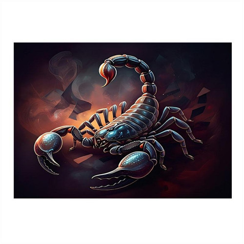 Karanlık Akrep İllüstrasyonu Dekoratif ahşap Tablo 25cmX 35cm