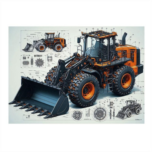 Sarı İş Makinesi Tasarımı Art Mdf Tablo 25cmX 35cm