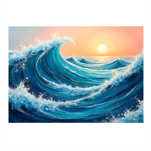 Dev Dalga İllüstrasyonu Mdf Tablo 35cm X50cm