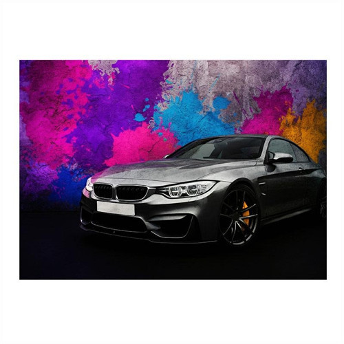 Renkli Spor Araba Grafiti Modern Mdf Tablo 35cm X50cm