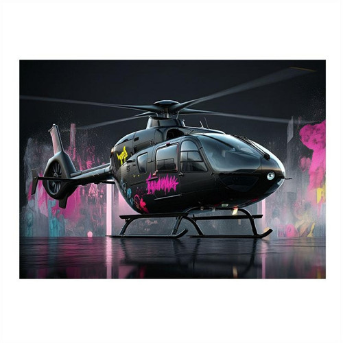 Modern Helikopter Tasarımı Tasarım Ahşap Tablo 35cm X50cm