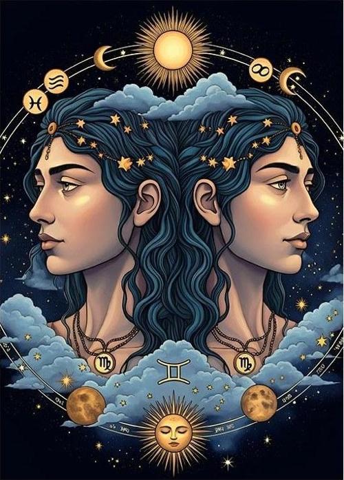 İkizler Burcu Figürü Art Mdf Poster