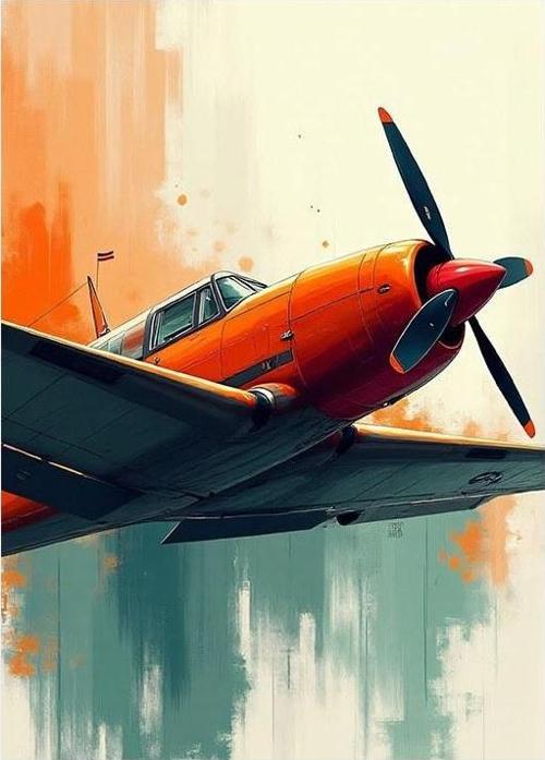 Retro Uçak Çizimi Model Mdf tablo