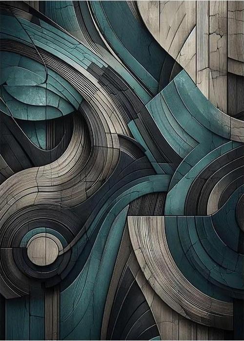 Soyut Dalgalı Desenler Model Mdf tablo