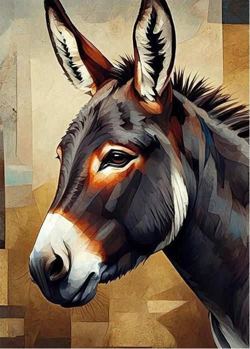 Eşek Portresi Modern Mdf Tablo