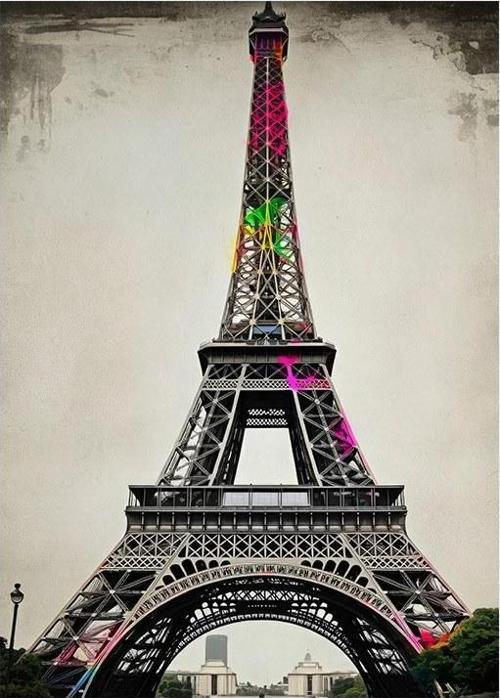 Paris Eyfel Kulesi Soyut Görünüm Tasarım Mdf Tablo
