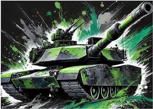Kamuflajlı Tank Hareket Halinde Art Mdf Tablo 35cm X50cm