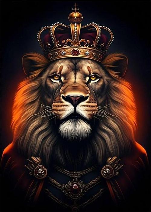 Aslan Kral Portresi Desenli Mdf Tablo