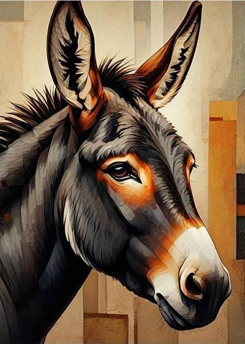 Eşek Portresi Dekoratif Mdf Tablo