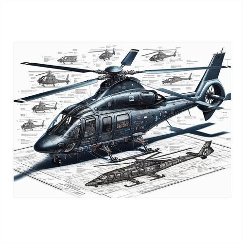 Askeri Helikopter Tasarımı Tasarım Mdf Tablo 35cm X50cm