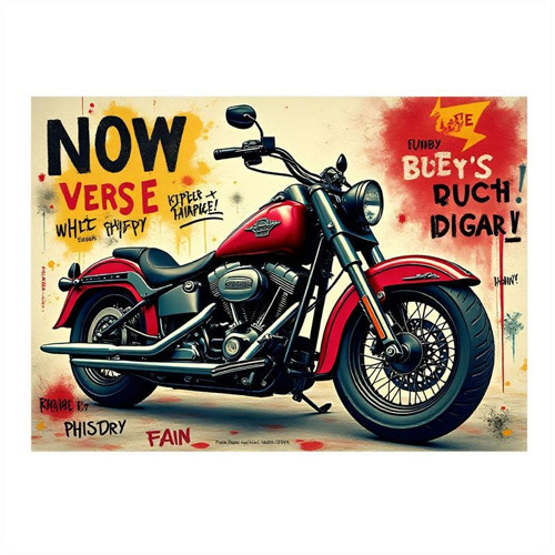 Retro Motosiklet Posteri Modern Ahşap Tablo 35cm X50cm