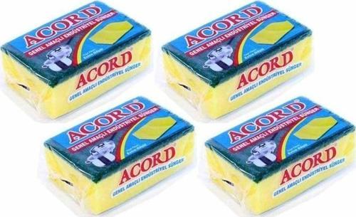 4 Adet Jumbo Boy Endüstriyel Çok Amaçlı Bulaşık Süngeri 13X8X4 Cm