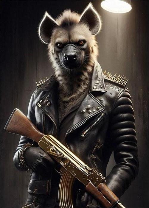 Silahlı Sırtlan Savaşçı Mdf poster