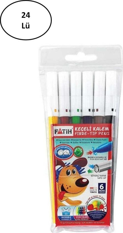  Fatih Keçeli Boya Kalemi 6 Renk 24'Lü