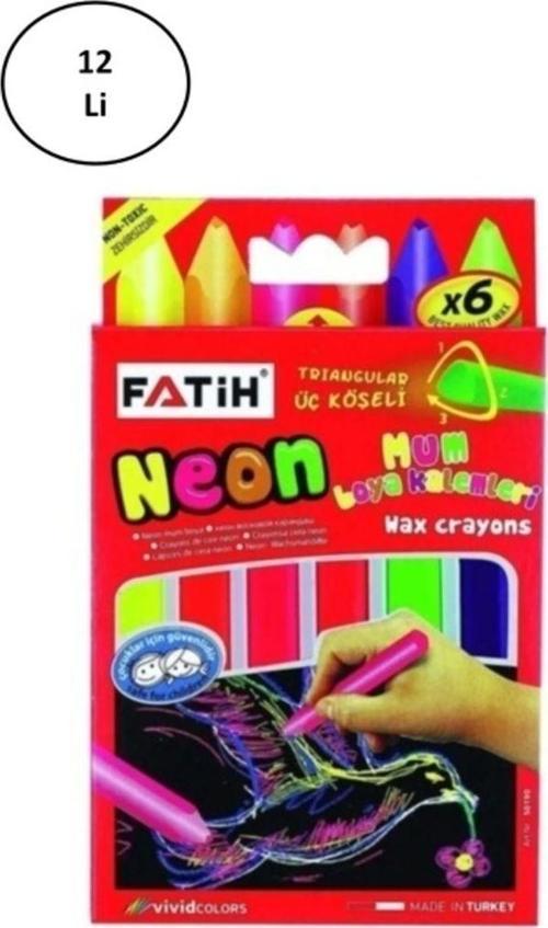 Fatih Mum Pastel Boya Neon Wax Crayon Jumbo 6 Renk 12'Li