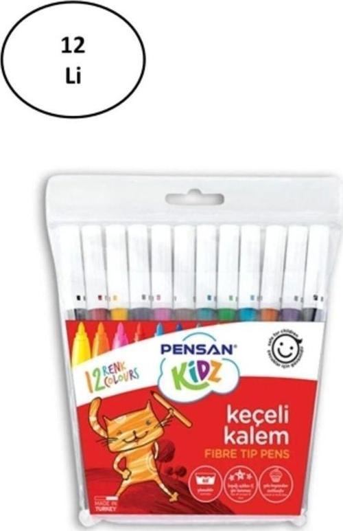 Pensan Kidz Keçeli Boya Kalemi 12 Renk 12'Li