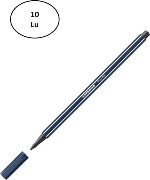 Stabilo Pen 68 Mavi Siyah 68/98 10'Lu