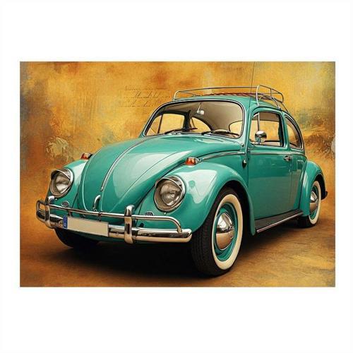 Nostaljik Mavi Vosvos Tasarım Mdf Tablo 25cmX 35cm