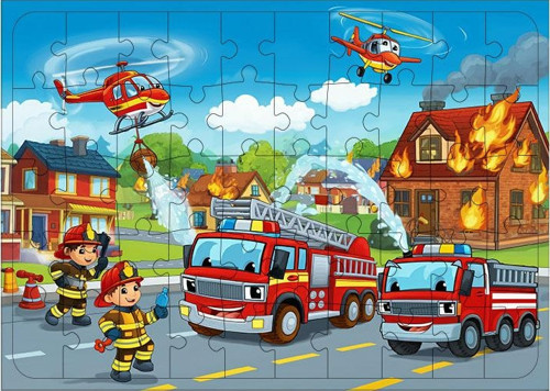 Ahşap Mdf Puzzle Yapboz Acil Kurtarma Ekibi 50 Parça 35*50 cm