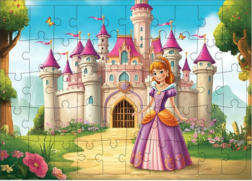 Ahşap Mdf Puzzle Yapboz Peri Masalı Şatosu 50 Parça 35*50 cm