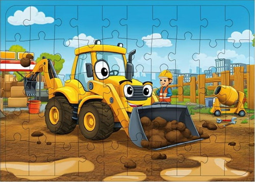 Ahşap Mdf Puzzle Yapboz Kepçe İle Oyun Zamanı 50 Parça 35*50 cm