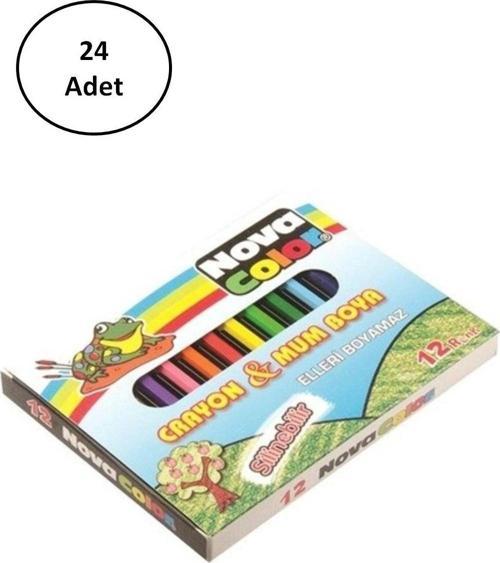 Nova Color Renkli Mum Boya 12'Li 24 Adet