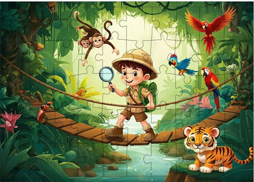 Ahşap Mdf Puzzle Yapboz Ağaç Tırmanışı 50 Parça 35*50 cm