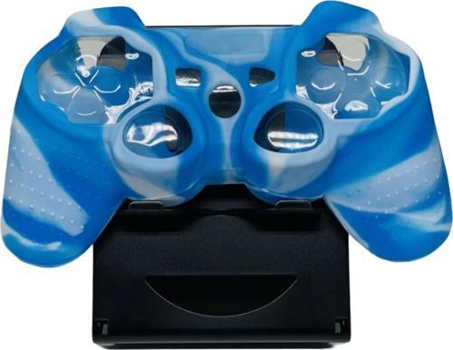 Ps3 Joystick Silikon Kılıf Dualshock Koruyucu Kılıf Desenli Mavi Beyaz