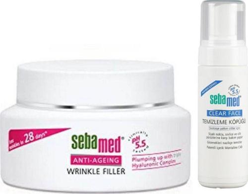 Kırışıklık Karşıtı Dolgunlaştırıcı Krem 50 Ml-Sebamed Clear Face Yüz Temizleme Köpüğü 150Ml