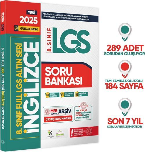 2025 8.Sınıf Full LGS Altın Seri İNGİLİZCE MEB Çıkmış Soru Bankası Modüler Seti PDF/Video Çözümlü