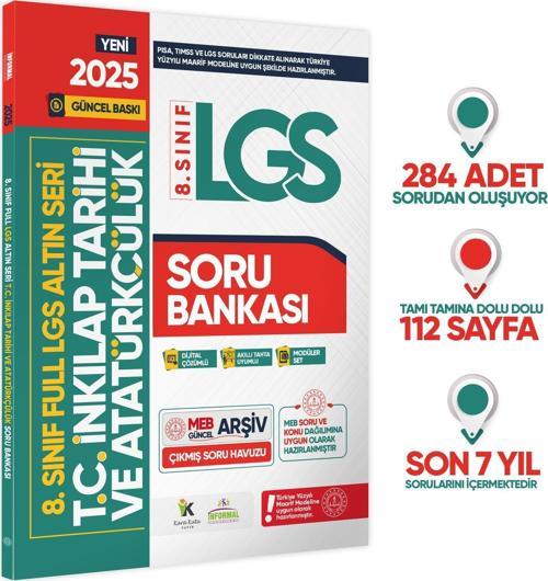 2025 8.Sınıf Full LGS Altın Seri İNKILAP TARİHİ MEB Çıkmış Soru Bankası Modüler Seti PDF/Video Çözüm