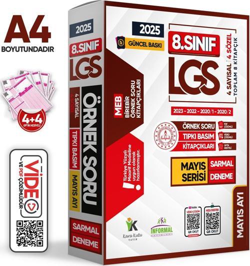 2025 8.Sınıf LGS Mayıs Ayı MEB Örnek Soru Tıpkı Basım 6lı Sarmal Deneme Paketi Video/PDF Çözümlü