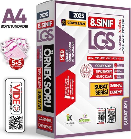 2025 8.Sınıf LGS Şubat Ayı MEB Örnek Soru Tıpkı Basım 6lı Sarmal Deneme Paketi Video/PDF Çözümlü