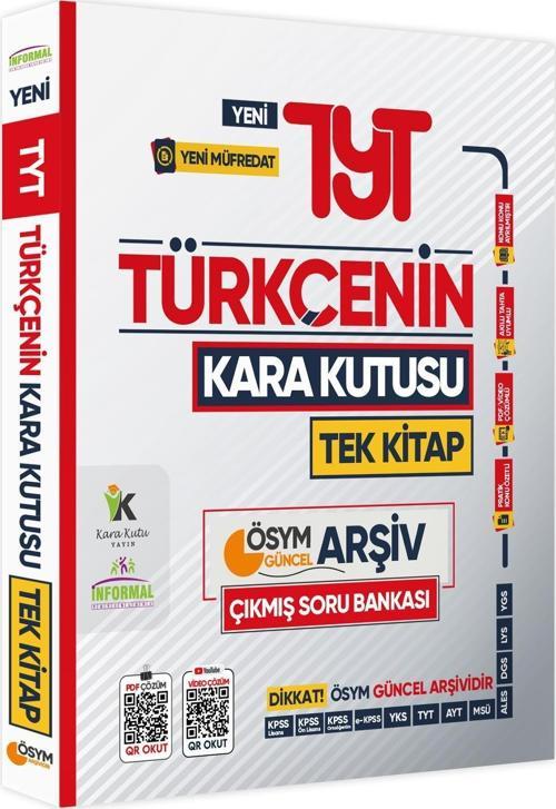 2025 TYT Türkçenin Kara Kutusu TEK KİTAP ÖSYM ARŞİV Çıkmış Soru Bankası Konu Özetli Video/PDF Çözüml