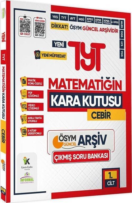 2025 YKS-TYT MATEMATİK Kara Kutu 1.Cilt CEBİR Çıkmış Soru Bankası Konu Özetli Video/PDF Çözümlü