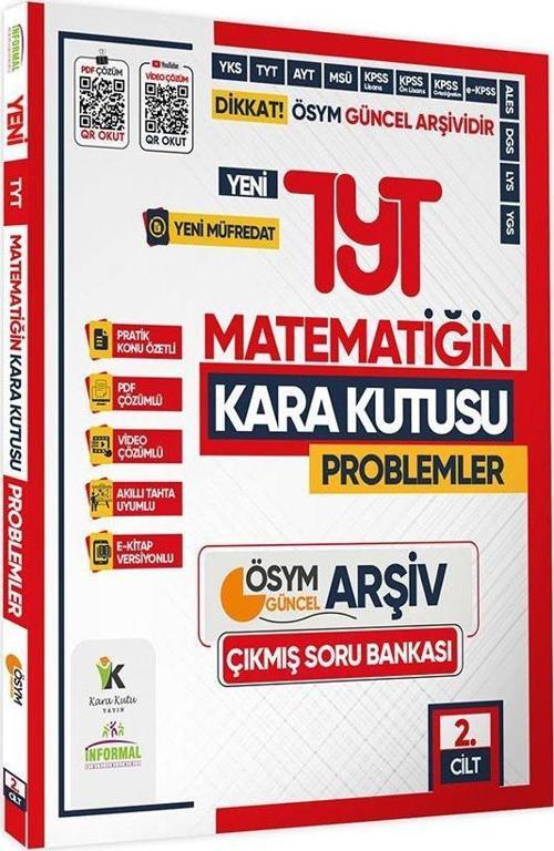 2025 YKS-TYT Matematik Kara Kutu 2.Cilt PROBLEMLER ÖSYM Çıkmış Soru Bankası Video/PDF Çözümlü