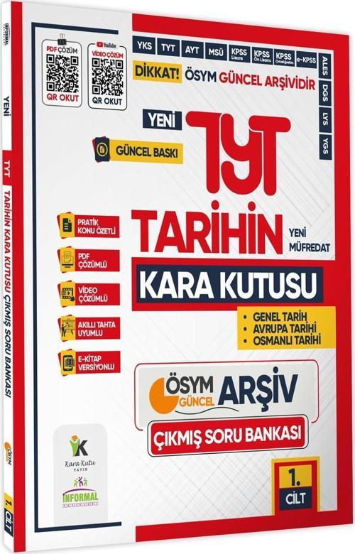 2025 YKS-TYT TARİHİN  Kara Kutusu 1.Cilt ÖSYM Çıkmış Soru Havuzu Bankası K. Özetli Video/PDF Çözümlü