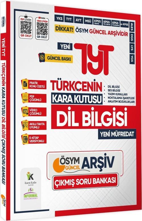 2025 YKS-TYT Türkçenin Kara Kutusu DİL BİLGİSİ ÖSYM Çıkmış Soru Bankası K. Özetli Video/PDF Çözümlü